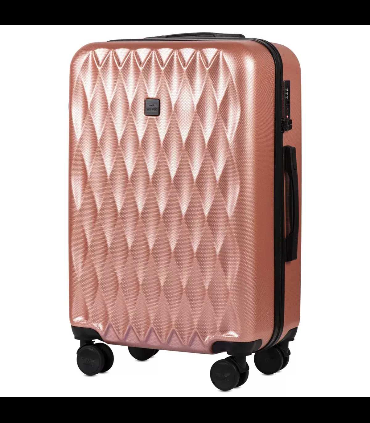 Cestovní kufr WINGS  GOLDEN EAGLE POLICARBON PINK malý S