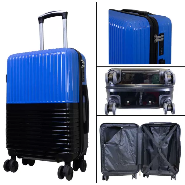 Levně MONOPOL Cestovní kufr RIGA blue-black střední M