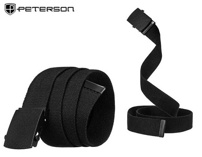 Pánský pevný černý PETERSON pásek 125cm PTN PAR3