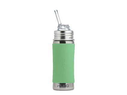 PURA nerezova flasa so silikonovou slamkou 325ml moss K11T2CS 850038571610