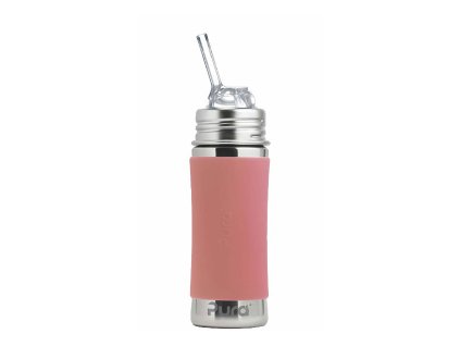 PURA nerezova flasa so silikonovou slamkou 325ml rose K11T2RS 850038571559