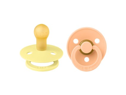 BIBS Colour cumliky z prirodneho kaucuku 2ks Peach Sunset Sunshine velkost 1