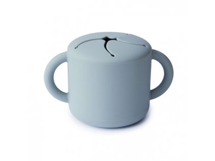 mushie silikonovy poharik na snack powder blue 11643