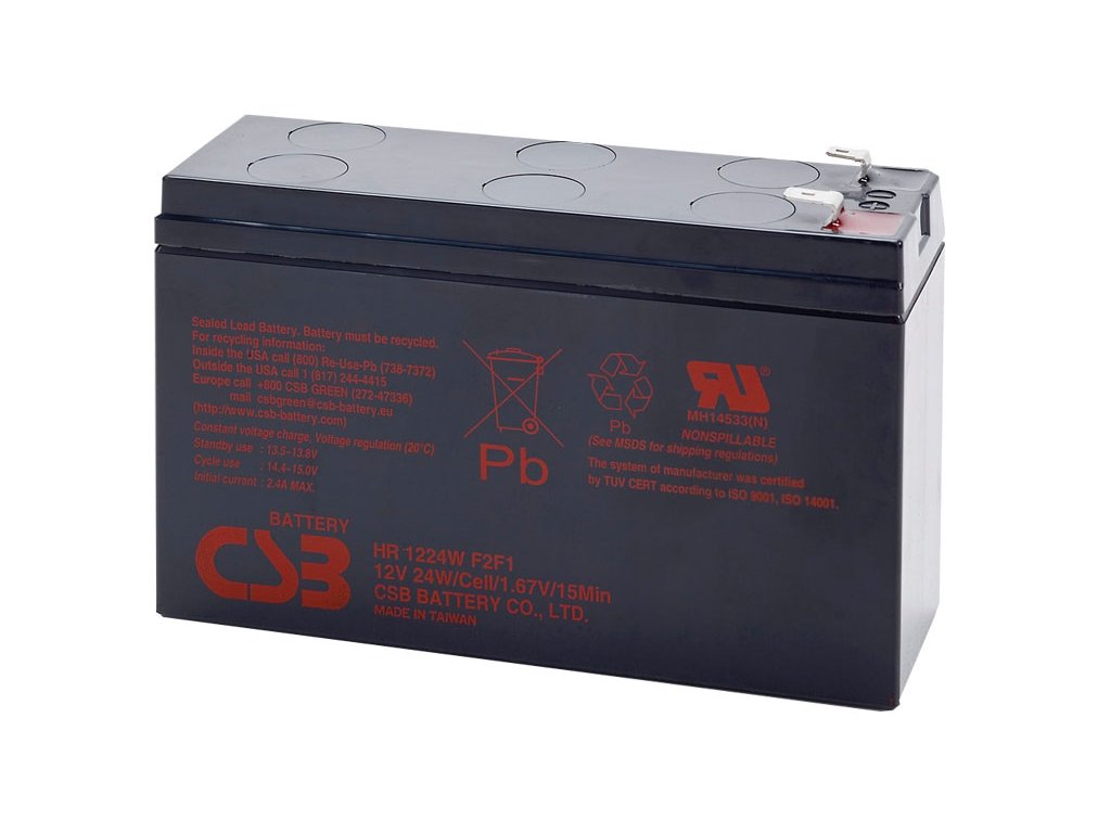 CSB Baterie HR1224W F2F1, 12V, 6,4Ah