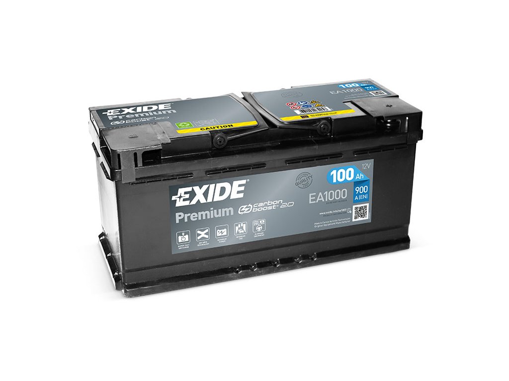 Autobaterie EXIDE Premium 100Ah, 12V, EA1000 - Battery Import