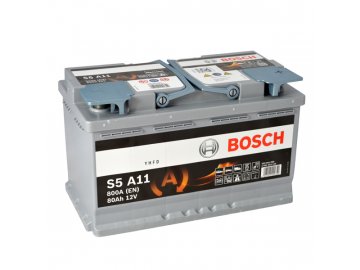 Autobaterie BOSCH S5A 110, 80Ah, 12V, AGM (0 092 S5A 110)