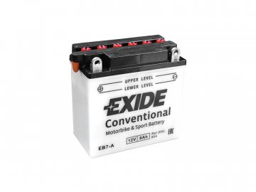 Motobaterie EXIDE BIKE Conventional EB7-A, 12V, 8Ah, 85A