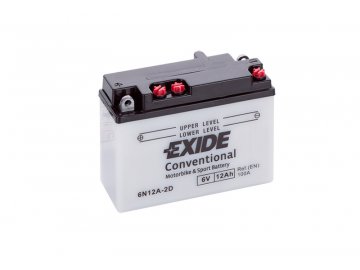 Motobaterie EXIDE BIKE Conventional 6N12A-2D, 6V, 12Ah, 100