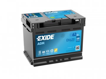 Autobaterie EXIDE AGM, 62Ah, 12V, EK620