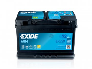 Autobaterie EXIDE AGM, 72Ah, 12V, EK720