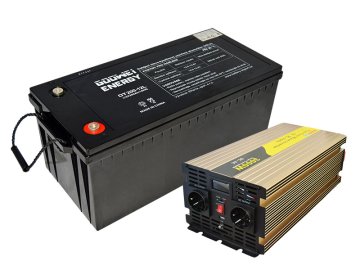 Set trakční baterie GOOWEI ENERGY OTL200-12 (200Ah) + měnič ROGERELE REP3000-12 (3000W), 12V