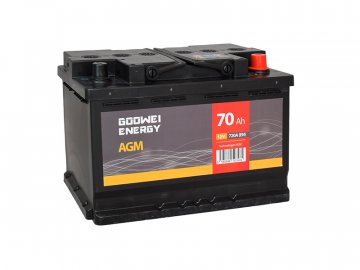 Autobaterie GOOWEI ENERGY AGM 70Ah, 12V, 720A