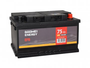 Autobaterie GOOWEI ENERGY EFB 75Ah, 12V, 730A