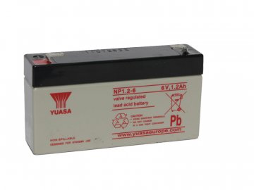 Staniční (záložní) baterie YUASA NP1.2-6,  1,2Ah, 6V