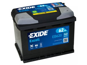 Autobaterie EXIDE Excell 62Ah, 12V, EB620