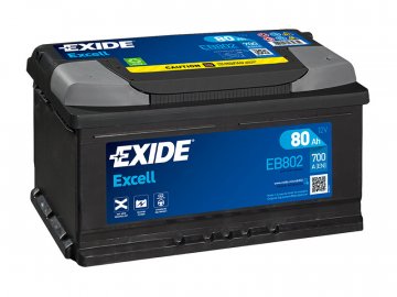 Autobaterie EXIDE Excell 80Ah, 12V, EB802