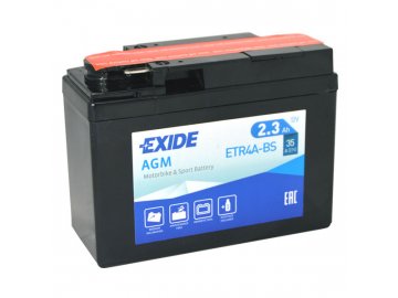 Motobaterie EXIDE ETR4A-BS, 12V, 2.3Ah, 35A