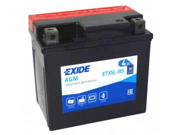 Motobaterie EXIDE ETX5L-BS, 12V, 4Ah, 70A