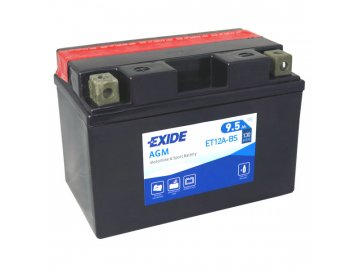 Motobaterie EXIDE ET12A-BS, 12V, 9.5Ah, 130A