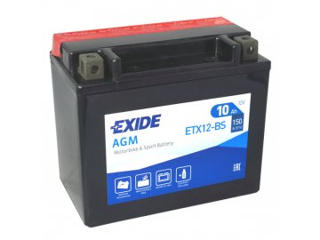 Motobaterie EXIDE ETX12-BS, 12V, 10Ah, 150A