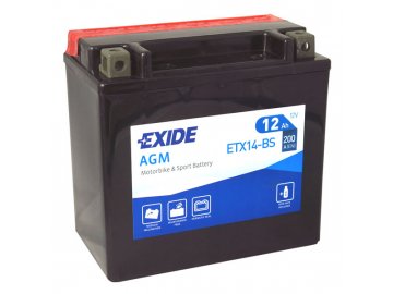 Motobaterie EXIDE ETX14-BS, 12V, 12Ah, 200A