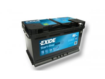 Autobaterie EXIDE START-STOP AGM 80Ah, 12V, EK800