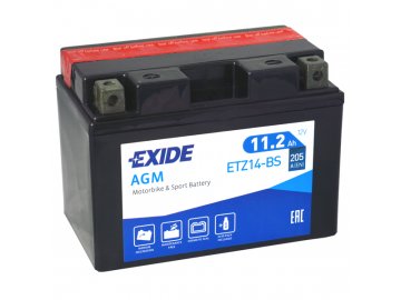 Motobaterie EXIDE ETZ14-BS, 12V, 11.2Ah, 205A