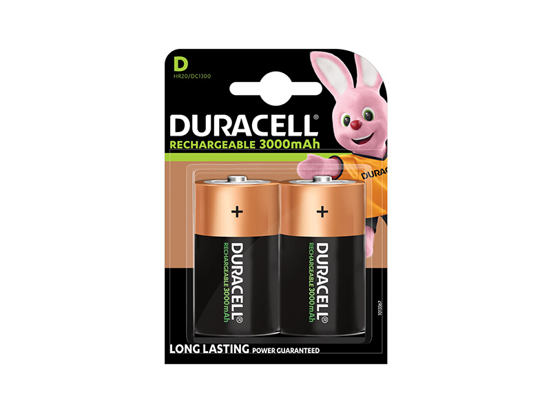 Levně DURACELL nabíjecí článek 3000mAh, 1.2V, D (HR20)