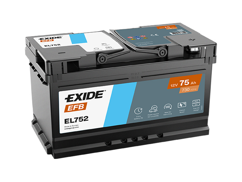 Exide Start-Stop EFB 12V 75Ah 730A EL752