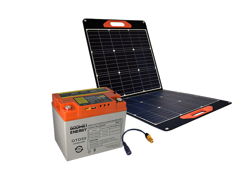Levně GOOWEI ENERGY set baterie OTD33 (33Ah, 12V) a přenosného solárního panelu 100W