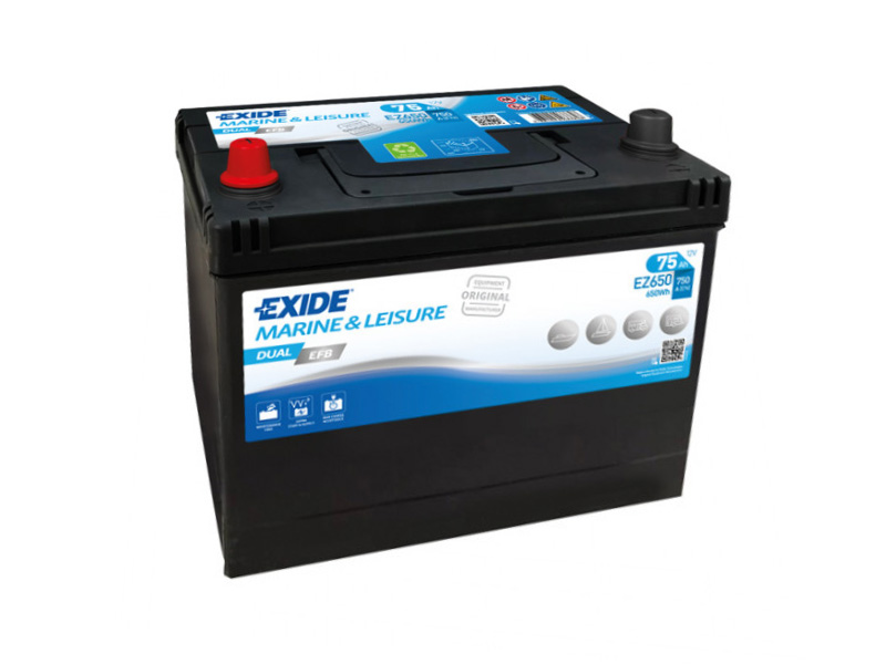 Levně Baterie EXIDE DUAL EFB 75Ah, 12V, EZ650 (EZ 650)