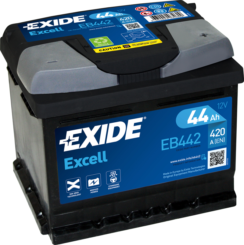Levně Exide Excell 12V 44Ah 420A EB442