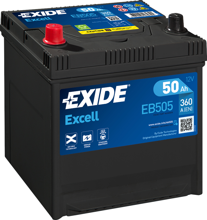Levně Exide Excell 12V 50Ah 360A EB505