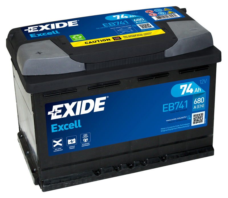 Levně Exide Excell 12V 74Ah 680A EB741