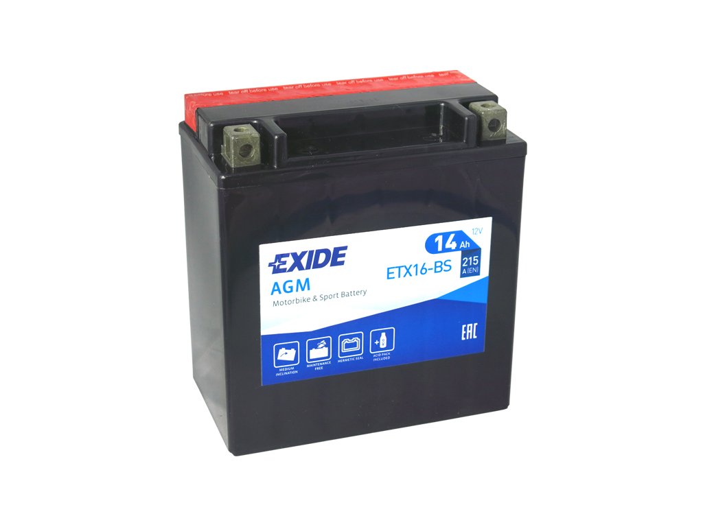 Motobatéria EXIDE 14Ah, 12V, ETX16-BS