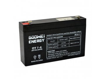 Staničná (záložná) batéria GOOWEI ENERGY OT7-6, 7Ah, 6V ( VRLA )