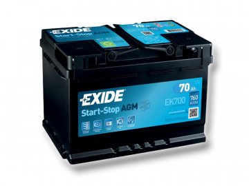 Autobatéria EXIDE START-STOP AGM 70Ah, 12V, EK700