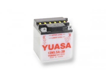 Motobaterie YUASA (originál) 12N5,5A-3B, 12V, 5,5Ah dodávané vrátane balenia akumulátorovej kyseliny