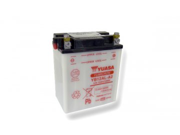 Motobatéria YUASA (originál) YB12AL-A2, 12V, 12Ah  dodávané vrátane balenia akumulátorovej kyseliny