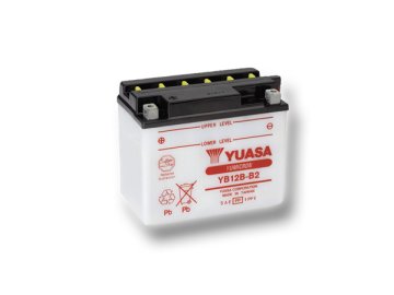Motobatéria YUASA (originál) YB12B-B2, 12V, 12Ah  dodávané vrátane balenia akumulátorovej kyseliny