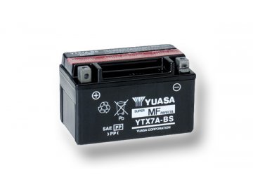 Motobatéria YUASA (originál) YTX7A-BS, 12V,  6Ah