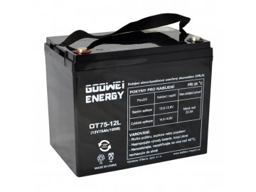 Trakčná (GEL) batéria GOOWEI ENERGY OTL75-12, 75 Ah, 12V