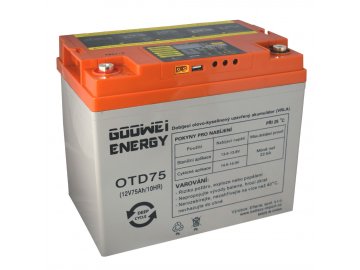 Trakčná (GEL) batéria GOOWEI ENERGY OTD75, 75Ah, 12V