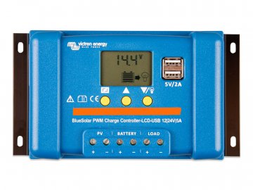 Victron Solárny regulátor BlueSolar PWM-LCD&USB 12/24V-5A