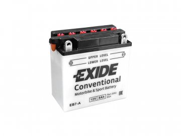 Motobatéria EXIDE BIKE Conventional EB7-A, 12V, 8Ah, 85A