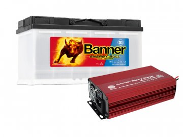 Set trakčná batéria Banner Energy Bull 95751 (100Ah) + nabíjačka FST ABC-1210D (10A), 12V