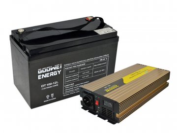 Sada trakčná batéria GOOWEI ENERGY OTL100-12 (100Ah) + menič ROGERELE REP2000-12 (2000W), 12V