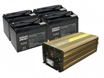 Sada trakčná batéria 4x GOOWEI ENERGY OTL100-12 (100Ah) + menič ROGERELE REP5000-48 (5000W), 48V