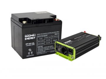 Záložný zdroj pre obehové čerpadlo-set meniča KOSUN (300W) a batérie GOOWEI ENERGY (45Ah)