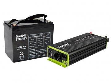 Záložný zdroj pre obehové čerpadlo-set meniča KOSUN (500W) a batérie GOOWEI ENERGY (75Ah)